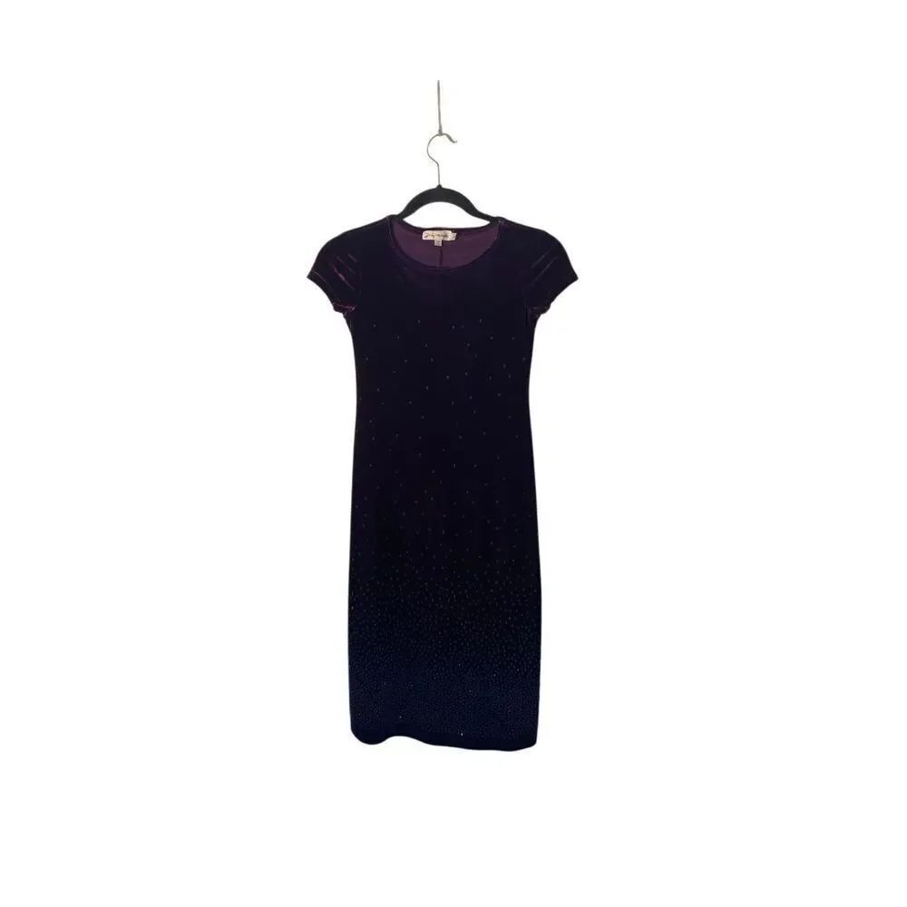 My Michelle girls, purple embellished sparkly velvet dress 8